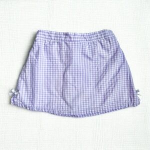 Vintage Y2K Gingham Skort Pastel Purple Bow Girls 3T Cottagecore Toddler Skirt